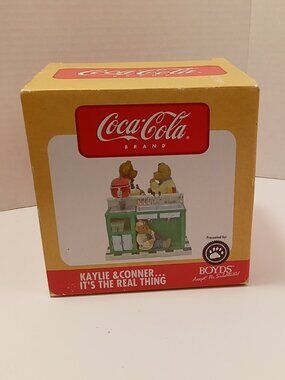Boyds Bears Coca-Cola Figurine Kaylie & Conner It's The Real Thing NIB